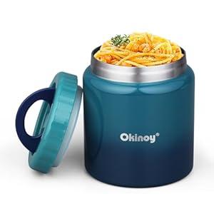 Okinoy Insulated Thermo Food Jar for Kids - 17 Oz Capacity, Suitable for Hot & Cold Foods, Leak-Proof Vacuum Stainless Steel Design with Wide Mouth for Lunches, Soups and Travel