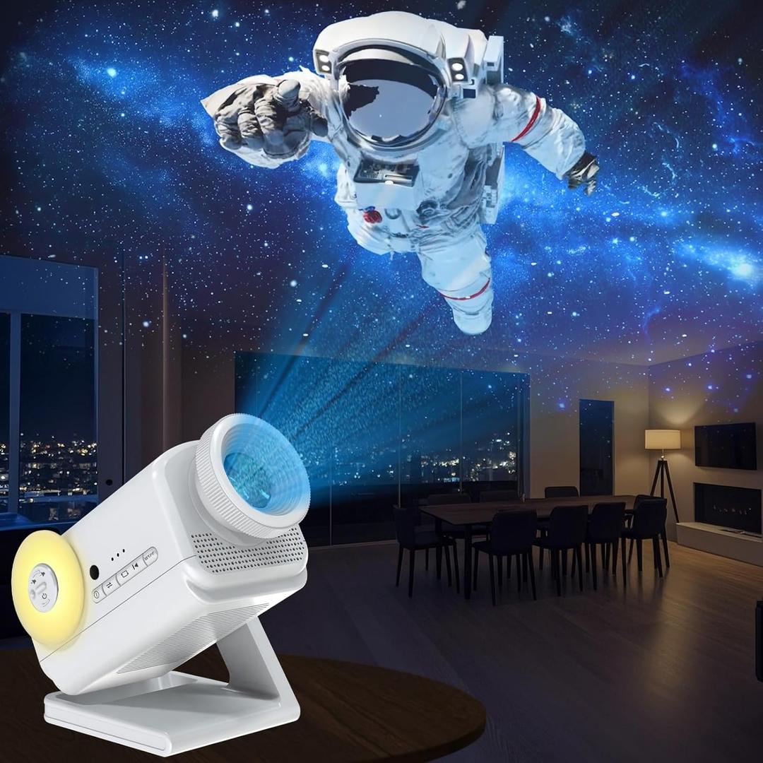 Planetarium 3D Galaxy Projector, Built-in 60 Scene Modes, with Bluetooth Speaker & Remote Control, Star Projector Light for Living Room Bedroom, forr Gifts for Kids, AdultTelescope White