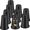 shouwuhho Bed Risers 8 Inch, Heavy Duty Round Furniture Risers Lifts 14" 12" 8" Table, Desk Leg, Sofa, Couch, Adjustable Bed Frame Risers Supports Up to 6,000 Lbs, Black, 9 Pack