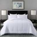 DOWNCOOL Queen Comforter Set -All Season Bedding Comforters Sets with 2 Pillow Cases-3 Pieces Bedding Sets Queen -Down Alternative White Queen Size Comforter Sets(88"x92")