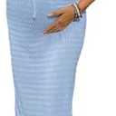 Milumia Women's Maternity 2 Piece Outfits Textured Drawstring Tie Knot Tank Top Bodycon Maxi Skirt Sets, Large