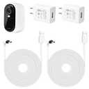 ALERTCAM 2Pack 9m/30ft Charging Cable for Arlo Essential 2K Outdoor Security Camera (2nd Generation), Long Waterproof Power Cord for Arlo Essential 2nd, White