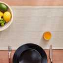 ZeeMart Linen Checked Table Runner, 13x72 Inches Beige, Textured Woven Farmhouse Table Runners 72 Inches Long, Neutral Plaid Dresser Scarf for Kitchen Dining Holiday Everyday Decor