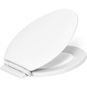 KOHLER Broadwood Quiet-Close, Elongated Toilet Seat Soft Close, Durable Wood, Easy Installation, Universal Fit, Home Essentials, White Finish, K-25881-0