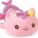 Onsoyours Cute Kitten Mermaid Plush Toy Stuffed Animal Kitty Soft Mermaid Cat Plush Pillow for Kids (Pink Cat Mermaid, 12")