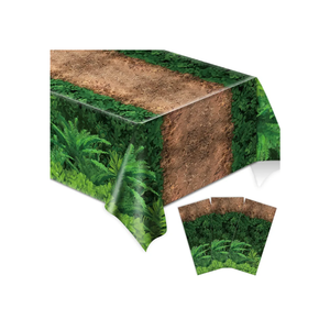 chiazllta 3pcs Forest Path Tablecloth Dinosaur Party Tablecloth Woodland Birthday Supplies Dino Jungle Party Decorations Favor for Baby Shower, Picnic, Camping 105 x 54 inch