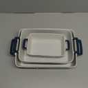 Bakeware Set, Ceramic Baking Dish, Rectangular Baking Pans Set, Casserole Dish for Cooking, Cake Dinner, Kitchen, Wrapping Upgrade, 12 x 8.5 Inches, 3-Piece (Gradient Blue)