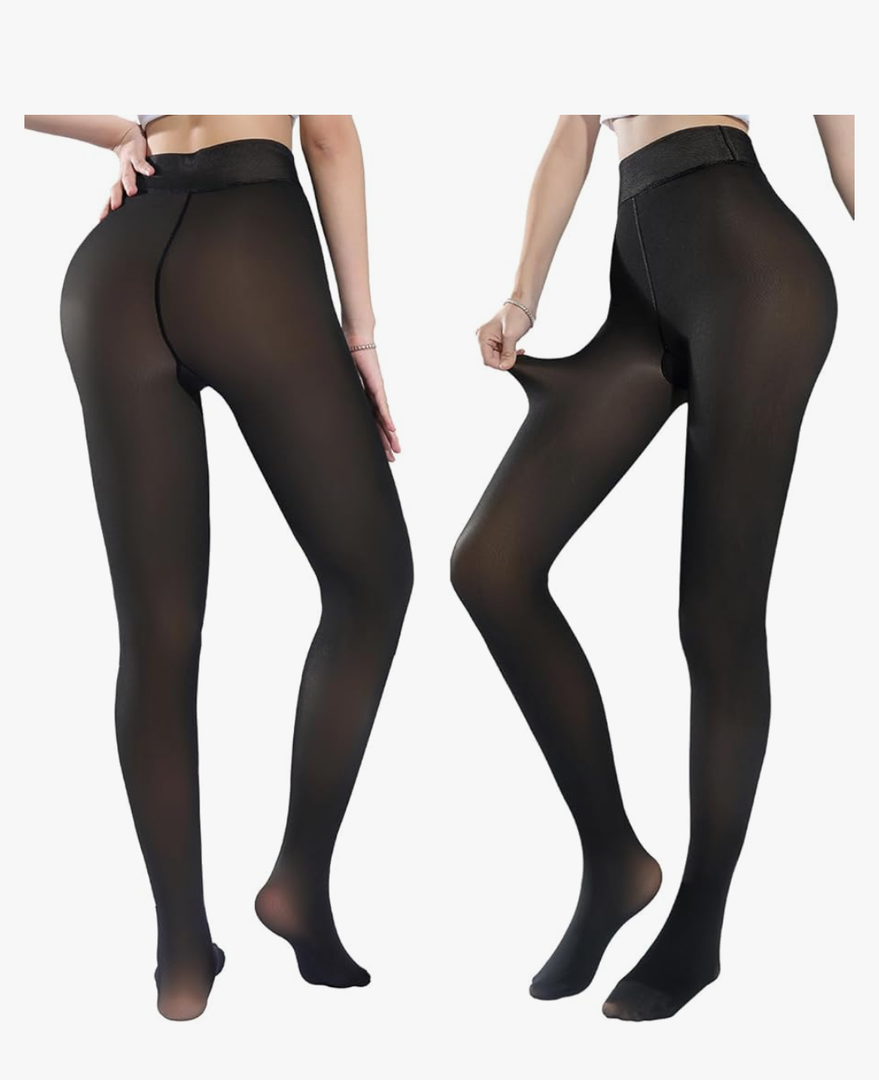 Fleece Lined Tights for Women – Warm Thermal Winter Tights, Translucent Sheer Fleece Leggings with Flawless Fit M