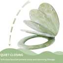Angel Shield Marble Toilet Seat Durable Molded Wood with Quiet Close, Easy Clean, Quick-Release Hinges Round Toilet Seat (Round, Green Marble)