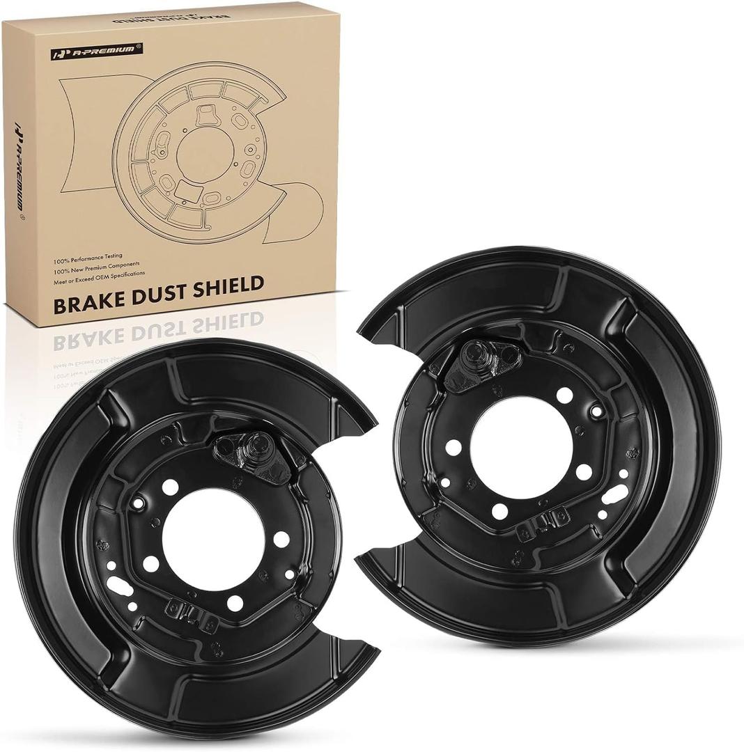 A-Premium Rear Driver and Passenger Side Brake Dust Shield Compatible with Select Toyota, Lexus Models - Highlander 2004-2007, RX330 2004-2006, RX350 2007-2009, RX400h 2006-2008 - 2-PC Set