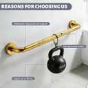 20 Inch Shower Grab Bar 1.25" Dia, Gold Anti Slip Bathroom Grab Bar, 304 Stainless Steel Knurled Handicap Grab Bars, Safety Support Handrail, Assist Bath Shower Handle for Elderly Injury Senior