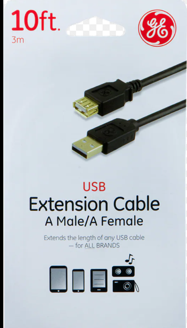 GE USB Extension Cable 10 Ft
