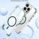 OTOFLY Compatible with iPhone 15 Pro Case, Compatible with Magsafe, Magnetic Shockproof Bumper Cover, Non-Yellowing, Anti-Scratch Clear Back, Pine Green