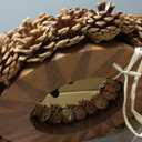 Huashen 18 Inch Fall Wreath for Front Door Full Artificial Pinecone Wreath