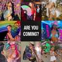 SoJourner Bags Mandala Trippy Wonders Rave Fan - Large Folding Clack Fan for Men and Women - Rave Accessories for EDM, Line Dancing, Cosplay, Concerts and More