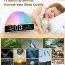 HAODINGMAI Sunrise Alarm Clock Wake Up Light with Sunrise Simulation White Noise Machine Touch Control Bedside Lamps Colors Atmosphere Lamp 30/60/90 Sleep Timer 13 Nature Sounds