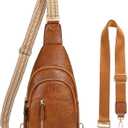 SUOSDEY Sling Bags for Women - Crossbody Leather Sling Backpack Chest Shoulder Bags for Casual Traveling Hiking Cycling