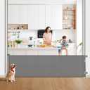 DEAR LOV Retractable Baby Gate, Mesh Baby Gate or Mesh Dog Gate, 33" Tall, Extends up to 118" Wide, Child Safety Gate for Doorways, Stairs, Hallways, Indoor/Outdoor (33"x118",Gray)