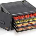 Excalibur Electric Food Dehydrator Machine 4-Tray with Adjustable Thermostat, Accurate Temperature Control and Fast Drying with 4 Square Feet of Drying Space, 250-Watts, Black