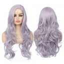 Purple Wig for Women Long Wavy Curly Side Part Wig Natural Wavy Hair Wigs for Daily Party Cosplay(Lavender Purple)