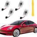 Car Door Logo Projector Puddle Lights Ultra-Bright Welcome Light 3D Laser Ghost Shadow Light Compatible with Model 3 Y S X Accessories (for TTEE-SS-LL-aa, 4)