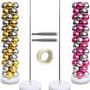 HOSKO Balloon Column Stand Kit for Floor Set of 2, 6.6 FT Adjustable Balloon Tower Pillar for Birthday, Wedding, Baby Shower, Graduation Party Decoration