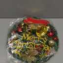 Christmas Wreath Merry Christmas Front Door Ornament Wall Artificial Pine Garland for Party Dcor 13 Inches (Green)