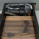 Outdoor Water Fountain,Floor Wooden Rectangular Pump Old-Fashioned Fountain with Flower Box,Electric Decorative Hand Pump, Outdoor Water Feature for Garden Patio Backyard (Carbonizing)