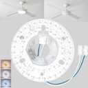 4.92" Ceiling Fan LED Light Board Replacement Upgrade Retrofit Kit Bright Dimmable 120V 18W 3CCT 3000K 4000K 6000K Daylight 1500LM PCB, Magnetic Easy Install in 5min (cover or shade NOT included)