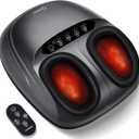 Shiatsu Foot Massager Machine with Heat & Remote, 2025 Upgraded Deep Kneading Feet Massager for Plantar Fasciitis & Neuropathy, 3 Heat Levels, Multi-Mode Massage, Auto-Off Timers, Gifts for Women Men (Gray)