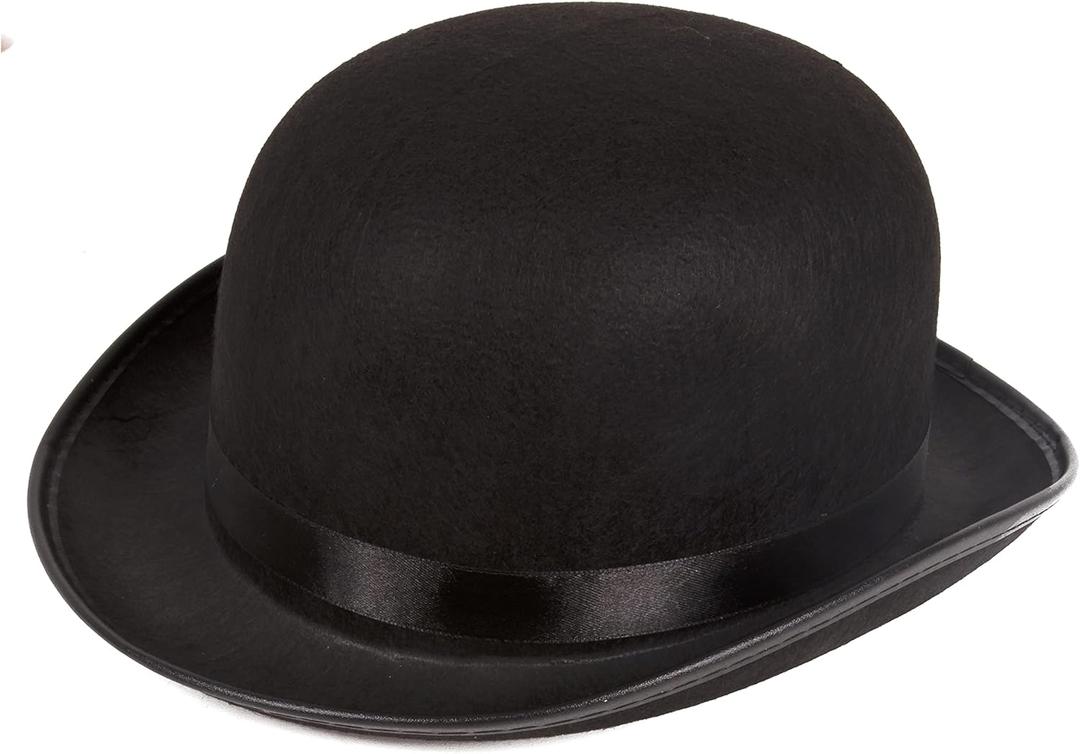 Kangaroo Classic Vintage Black Derby Hat for Men & Women  Retro Bowler Costume Theater Mens Dress Hats for Halloween, Carnival, Gatsby Party, Stage Performances & Dress up Christmas Hat