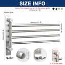 NearMoon Swivel Towel Rack, 13.8" Thicken 304 Stainless Steel 4-Arm Towel Bar, Space Saving Wall Mounted Towel Holder with Hook, Rustproof Swing Out Towel Hanger for Bathroom, Kitchen (Brushed Nickel)