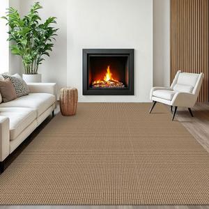 EARTHALL Woven Area Rugs 6x9 Ft Washable Living Room Rugs Non Slip Rubber Backed Dining Room Rug Braided Bedroom Rugs Indoor Floor Carpet for Living Room, Bedroom, Dining Room, Orange/Tan/Brown