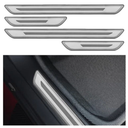 CCOQ 4PCS Car Door Sill Protector, Stainless Steel Anti-Scratch Door Thershold Strip, Self-Adhesive for Car Truck SUV (Silver)