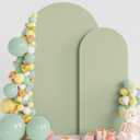 Wokceer Wedding Arch Backdrop 7.2FT, 6FT Set of 2 Spandex Fitted Sage Green Covers for Round Top Chiara Arch Stands - Birthday Party Ceremony Decor