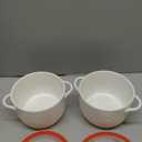 Ceramic Soup Bowls with Lid & Handle: 32 oz Large Kitchen Containers for French Onion Meal Prep Cereal Ramen Oatmeal Dorm Living Single Serve Dinner Work Lunch - White Set of 2