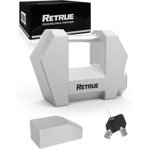 RETRUE Cyber Lock Heavy Duty Trailer Coupler Lock, Upgraded Trailer Lock with Extra Wide 1.2" Span & 1/4" Diameter, Anti-Theft Tongue Locks for RVs, Boats,Trucks Tow Hitch Security Accessory-Silver