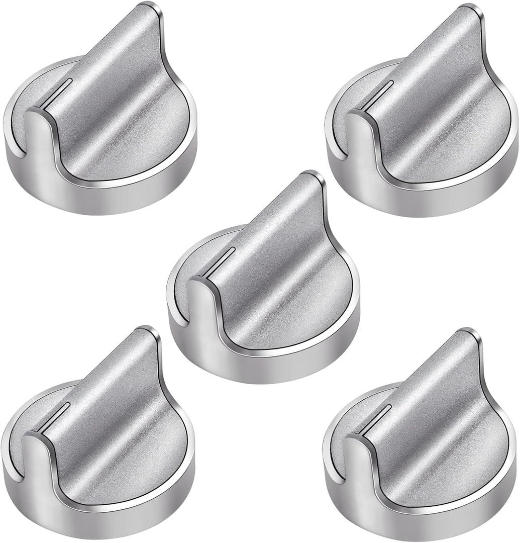 W10594481 Gas Range Stove Knobs 5pcs Replaces for Whirlpool Range/Oven WCG97US6DS00 WCG97US0DS00 - W10594481 Stainless Steel Cooker Stove Control Knobs Replaces AP6023301