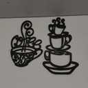 Jetec 2 Pieces Coffee Wall Decor Black Cup Silhouette Kitchen Wall Art Decor Coffee Bar Accessories