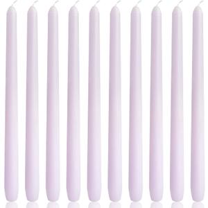 10 Inch Pale Purple Taper Candles, 10 Pack Unscented Candlesticks for Dinner Wedding Christmas Seasonal Celebration and Home Decoration