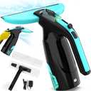 Kiato WC06 Window Vacuum Squeegee Cordless, 3 in 1 Rechargeable Window Vac Cleaner, 2 Water Tanks, Spray/Wipe/Vac, Handheld Electric Squeegee for Window, Tile, Glass, Mirror (Large)