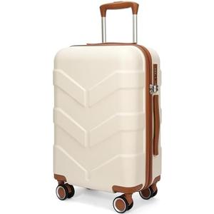 TILYMOL Hardside Carry On Luggage 22x14x9 Airline Approved with Spinner Wheels, 20-inch Carry-On Suitcase for Men & Women, White