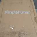 simplehuman 50 Liter / 13 Gallon Semi-Round Kitchen Step Trash Can with Secure Slide Lock, Black Plastic
