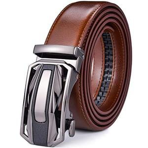 Men Belts Leather Male Slide Ratchet Work Dress Strap w Interchangeable Buckle Beltox … (Brown01, 28"-38" Waist Adjustable)