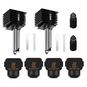 Sahvaim 2 Pack 0.4MM Hotend Kit for Bambu Lab A1 Mini/A1 3D Printer, High-Temperature Hardened Steel Nozzle Extruder Print Head Replacement with Extra 2PCS Nozzle(0.2MM,0.4MM) and Silicone Cover Sock