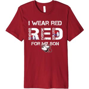 Red Friday Military Mom Shirt Women's I Wear Red For My Son