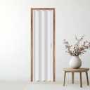 CCBOYSHARDWARE 26X80in PVC Accordion Door Interior, Folding Doors with Lock and Handle,Space-Saving Double-Layer Sliding Door for Closet, Pantry & Room Divider, Easy to Clean, Trimmable