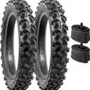 YUNSCM 2-PCS 12.5" Kid Bike Tires 12 X 2 (62-203) and 12.5" Bike Tubes Schrader Valve Compatible with Mountain Bike 12 1/2 X 2 1/4 Bike Tires and Tubes (Y-602)