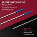 ARCCAPTAIN TIG Welding Tungsten Electrode Blue 2% Lanthanated 10-Pack 1/16" x 7" (WL20/EWLa-2)