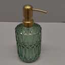 EMPO Clear Glass Soap Dispenser with ABS Plastic Pump, Crystal Lotion Dispensers for Kitchen Sink, Bathroom (Green) (Standard)